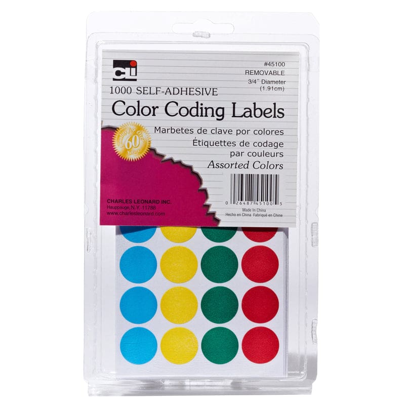Color Coding Labels Assorted (Pack of 12) - Organization - Charles Leonard