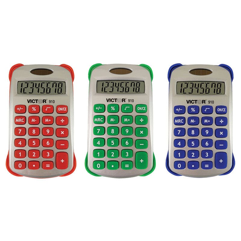Colorful 8 Digit Handheld Calculator (Pack of 8) - Calculators - Victor Technology