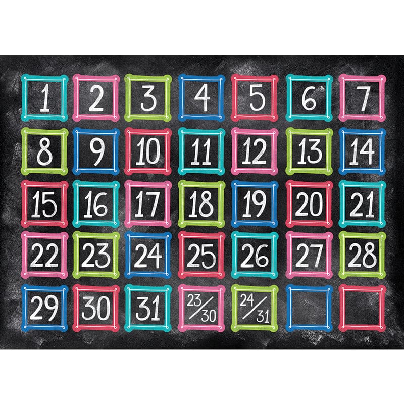 Colorful Chalk Calendar Days (Pack of 10) - Calendars - Creative Teaching Press