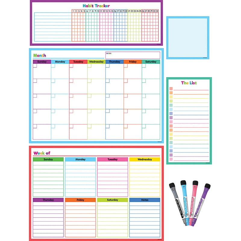 Colorful Dry-Erase Mag Calendar Set - Calendars - Teacher Created Resources