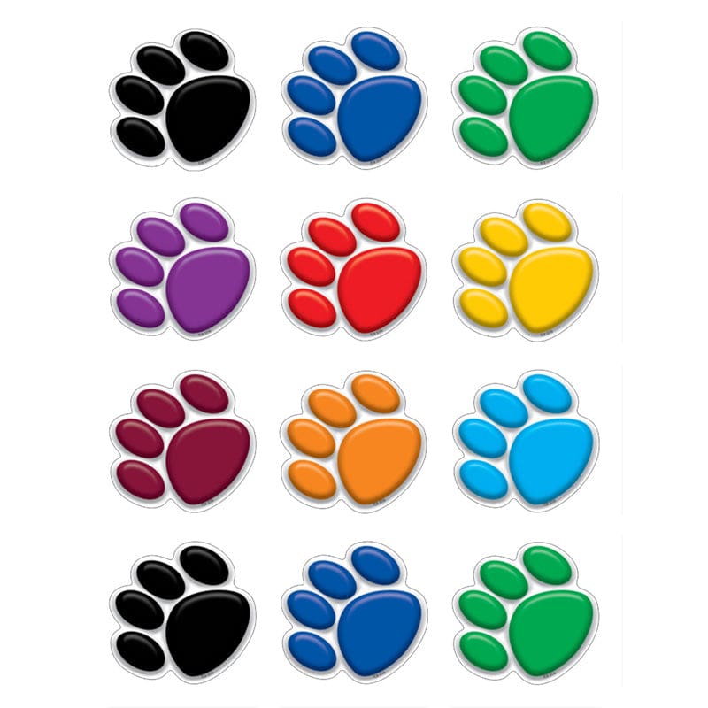 Colorful Paw Prints Mini Accents (Pack of 10) - Accents - Teacher Created Resources