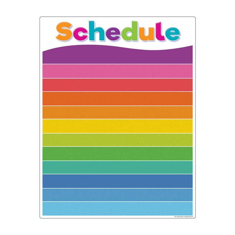 Colorful Schedule Wite-On/Wipe-Off Chart (Pack of 10) - Classroom Theme - Teacher Created Resources