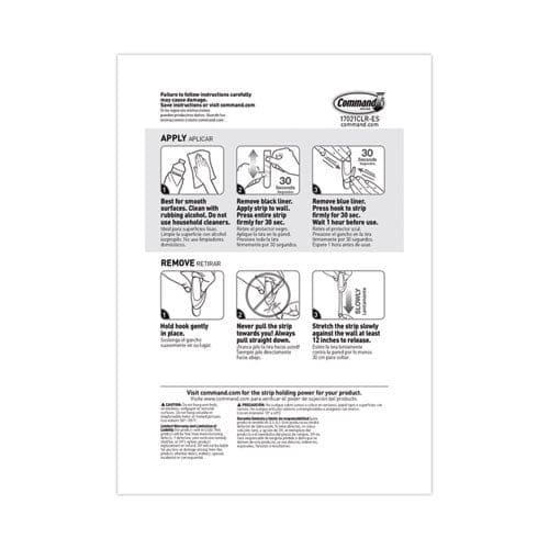 Command Assorted Refill Strips Removable (8) Small 0.75 X 1.75 (4) Medium 0.75 X 2.75 (4) Large 0.75 X 3.75 Clear 16/pack - School Supplies