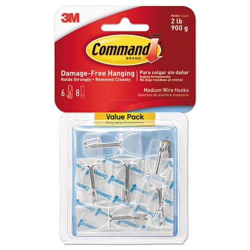 Command Clear Hooks And Strips Medium Plastic 2 Lb Capacity 50 Hooks With 50 Adhesive Strips/carton - Furniture - Command™