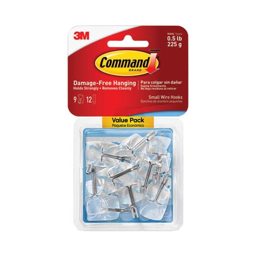 Command Clear Hooks And Strips Small Plastic/metal 0.5 Lb 9 Hooks And 12 Strips/pack - Furniture - Command™