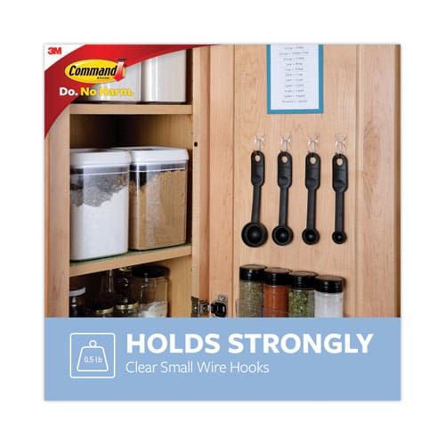 Command Clear Hooks And Strips Small Plastic/metal 0.5 Lb Capacity 40 Hooks And 48 Strips/pack - Furniture - Command™