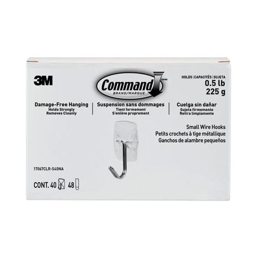 Command Clear Hooks And Strips Small Plastic/metal 0.5 Lb Capacity 40 Hooks And 48 Strips/pack - Furniture - Command™