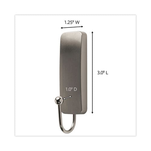 Command Decorative Hooks Medium Metal Brushed Nickel 3 Lb Capacity 2 Hooks And 4 Strips/pack - Furniture - Command™