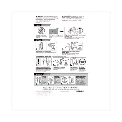 Command Decorative Hooks Medium Plastic Matte Black 3 Lb Capacity 2 Hooks And 4 Strips/pack - Furniture - Command™