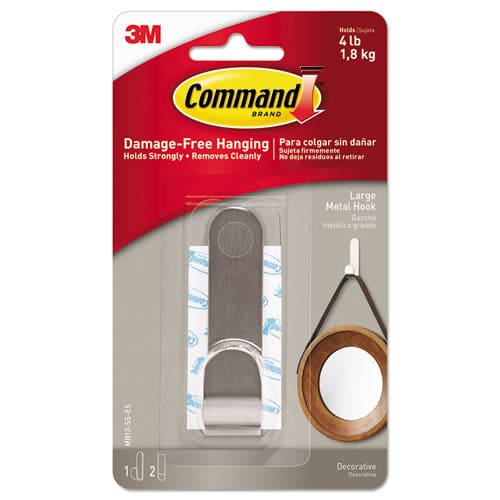 Command Decorative Hooks Medium Plastic Matte Black 3 Lb Capacity 2 Hooks And 4 Strips/pack - Furniture - Command™