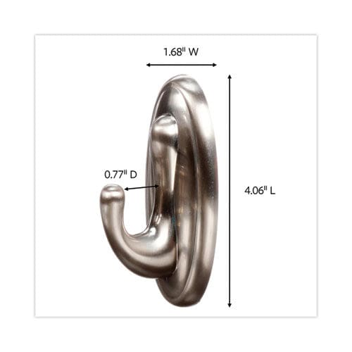 Command Decorative Hooks Traditional Large Plastic Silver 5 Lb Capacity 1 Hook And 2 Strips/pack - Furniture - Command™