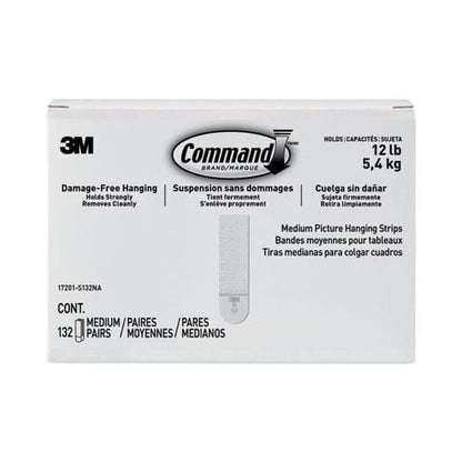 Command Picture Hanging Strips Value Pack Medium Removable Holds Up To 12 Lbs 0.75 X 2.75 White 132 Pairs/pack - School Supplies - Command™