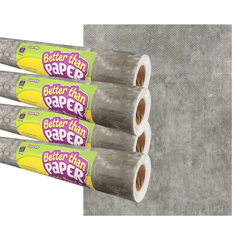 Concrete Bettr Papr Bulletn Rl 4/Pk - Bulletin Board & Kraft Rolls - Teacher Created Resources