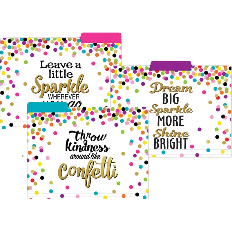 Confetti File Folders (Pack of 3) - Folders - Teacher Created Resources