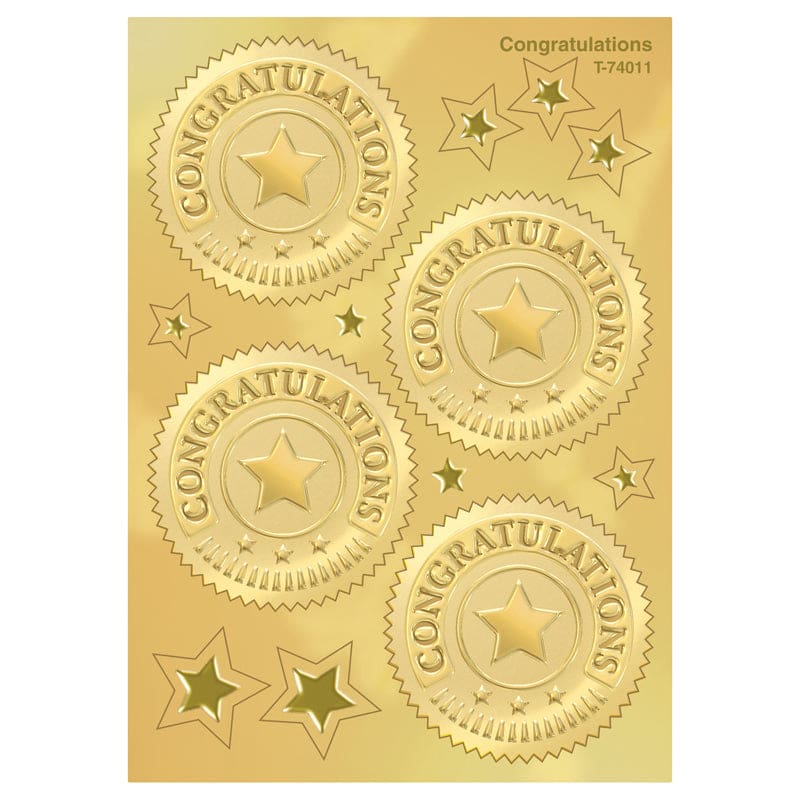 Congratulations Gold Award Seals 32/Pk (Pack of 8) - Awards - Trend Enterprises Inc.