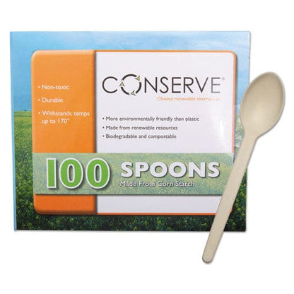 CONSERVE Corn Starch Cutlery Spoon White 100/pack - Food Service - CONSERVE®