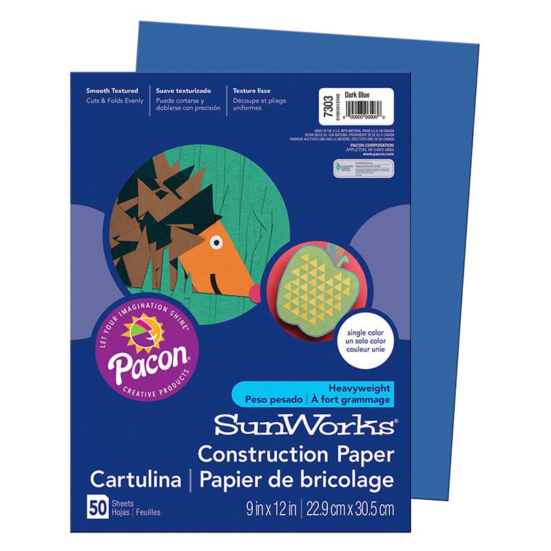 Construction Paper Dark Blue 9X12 (Pack of 12) - Construction Paper - Dixon Ticonderoga Co - Pacon