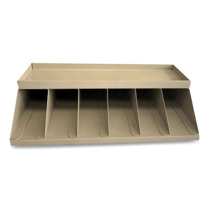CONTROLTEK Coin Wrapper And Bill Strap Single-tier Rack 6 Compartments 10 X 8.5 X 3 Steel Pebble Beige - Office - CONTROLTEK®