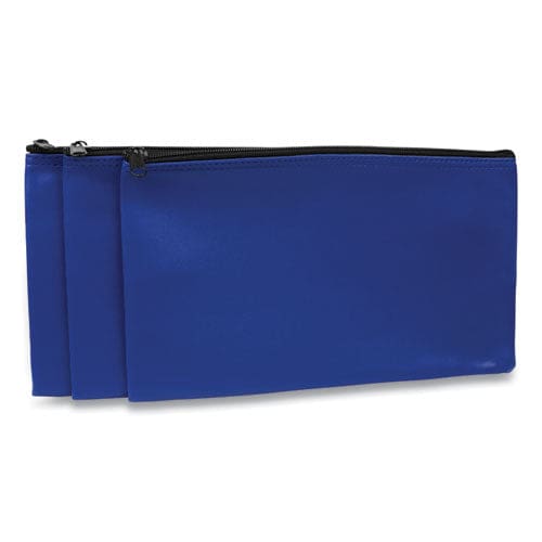 CONTROLTEK Fabric Deposit Bag Vinyl 5.5 X 11 Blue 3/pack - Office - CONTROLTEK®