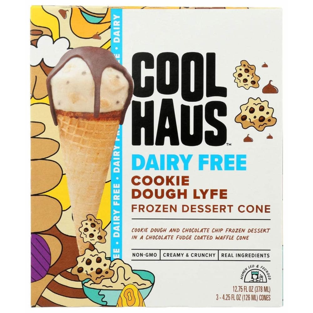 COOLHAUS Grocery > Frozen COOLHAUS Cookie Dough Lyfe Frozen Dessert Cone Dairy Free, 12.75 oz