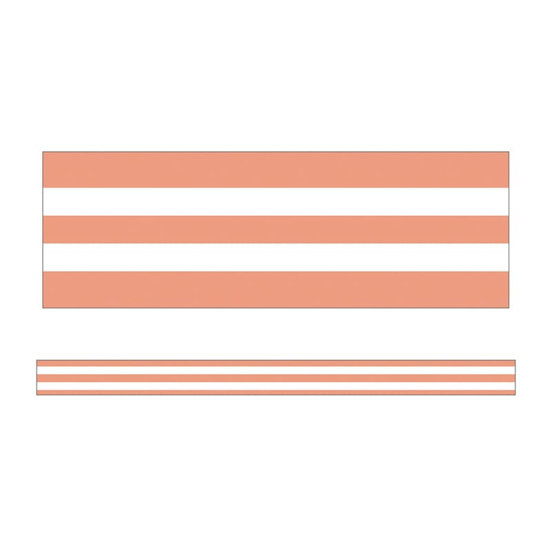Coral & White Stripes Straight Trim Simply Stylish (Pack of 10) - Border/Trimmer - Carson Dellosa Education