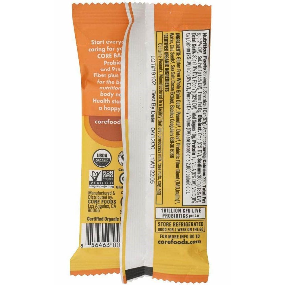 Core Foods Core Foods Peanut Butter Bar, 2 oz