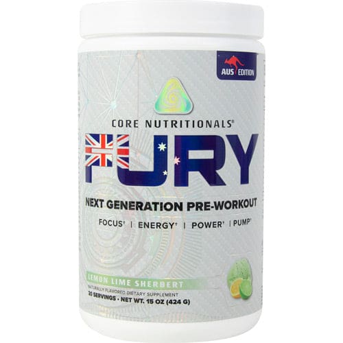 Core Nutritionals Fury Pre-Workout Lemon Lime Sherbert 20 ea - Core Nutritionals