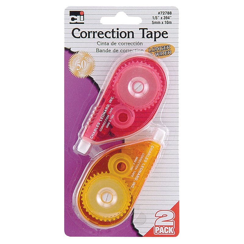 Correction Tape Asrtd Colors 2Pk (Pack of 10) - Liquid Paper - Charles Leonard