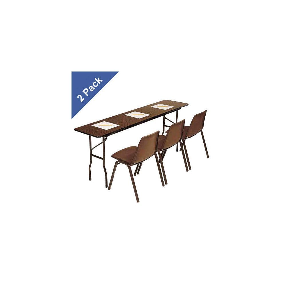 Correll 6’ Folding Seminar Table Walnut - 2 pack - Guest & Reception Furniture - Correll