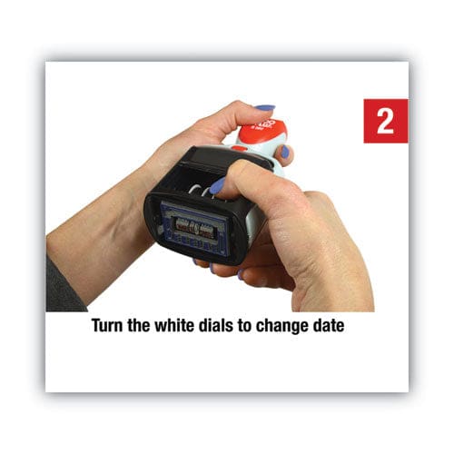 COSCO 2000PLUS Model S 360 Two-color Message Dater 1.75 X 1 received Self-inking Blue/red - Office - COSCO 2000PLUS®