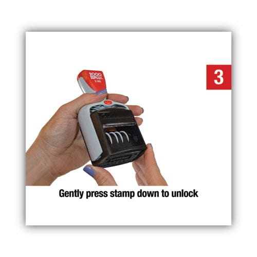 COSCO 2000PLUS Model S 360 Two-color Message Dater 1.75 X 1 received Self-inking Blue/red - Office - COSCO 2000PLUS®