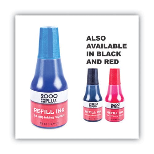 COSCO 2000PLUS Self-inking Refill Ink 0.9 Oz. Bottle Blue - Office - COSCO 2000PLUS®