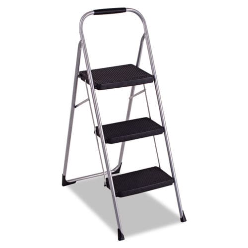 Cosco 3-step Big Step Folding Stool 200 Lb Capacity 17.75 X 28 X 45.63 Light Gray - Janitorial & Sanitation - Cosco®