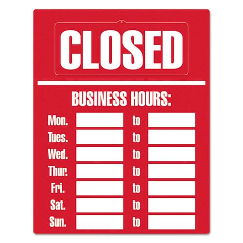 COSCO Business Hours Sign Kit 15 X 19 Red - Office - COSCO