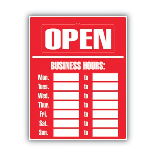 COSCO Business Hours Sign Kit 15 X 19 Red - Office - COSCO