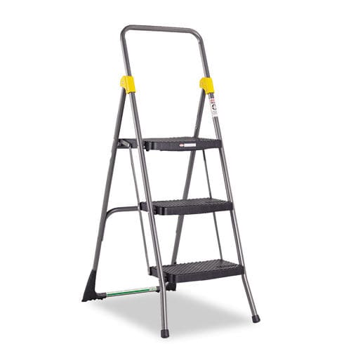 Cosco Commercial 3-step Folding Stool 300 Lb Capacity 20.5 X 32.63 X 52.13 Gray - Janitorial & Sanitation - Cosco®