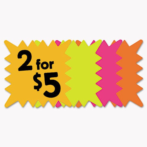 COSCO Die Cut Paper Signs 5.25 X 5.25 Square Assorted Colors Pack Of 48 Each - Office - COSCO
