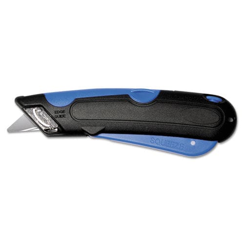 COSCO Easycut Cutter Knife W/self-retracting Safety-tipped Blade 6 Plastic Handle Black/blue - Office - COSCO