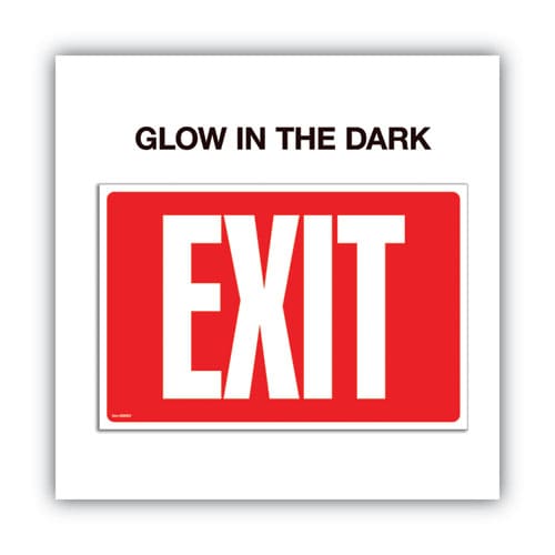 COSCO Glow-in-the-dark Safety Sign Exit 12 X 8 Red - Office - COSCO