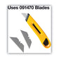 COSCO Plastic Utility Knife With Retractable Blade And Snap Closure 6 Plastic Handle Yellow - Office - COSCO