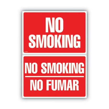 COSCO Two-sided Signs No Smoking/no Fumar 8 X 12 Red - Office - COSCO