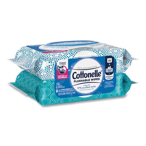 Cottonelle Fresh Care Flushable Cleansing Cloths 3.73 X 5.5 White 84/pack 8 Packs/carton - School Supplies - Cottonelle®