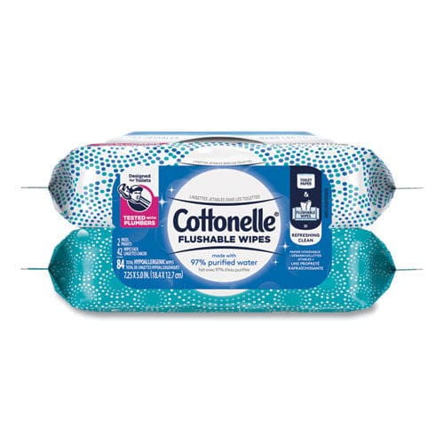 Cottonelle Fresh Care Flushable Cleansing Cloths 3.73 X 5.5 White 84/pack 8 Packs/carton - School Supplies - Cottonelle®