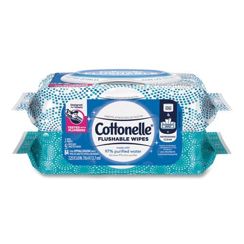 Cottonelle Fresh Care Flushable Cleansing Cloths 3.73 X 5.5 White 84/pack 8 Packs/carton - School Supplies - Cottonelle®