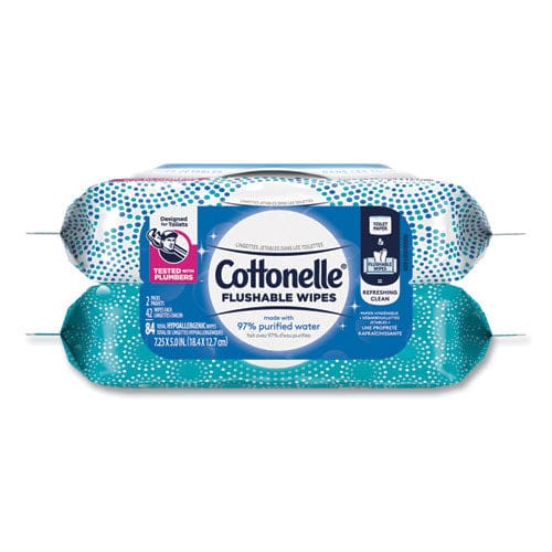 Cottonelle Fresh Care Flushable Cleansing Cloths 3.73 X 5.5 White 84/pack - School Supplies - Cottonelle®