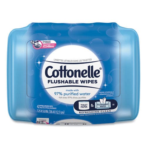 Cottonelle Fresh Care Flushable Cleansing Cloths 3.75 X 5.5 White 42/pack 8 Packs/carton - School Supplies - Cottonelle®