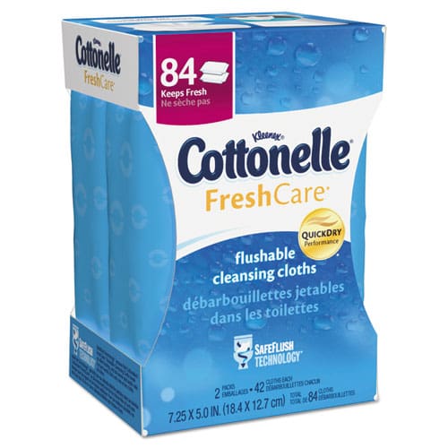 Cottonelle Fresh Care Flushable Cleansing Cloths 5 X 7.25 White 168/pack 8 Packs/carton - School Supplies - Cottonelle®
