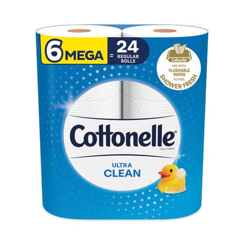 Cottonelle Ultra Cleancare Toilet Paper Strong Tissue Mega Rolls Septic Safe 1-ply White 284/roll 6 Rolls/pack 36 Rolls/carton - Janitorial