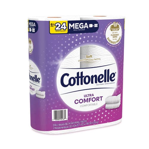 Cottonelle Ultra Comfortcare Toilet Paper Soft Tissue Mega Rolls Septic Safe 2-ply White 284/roll 6 Rolls/pack 36 Rolls/carton - Janitorial