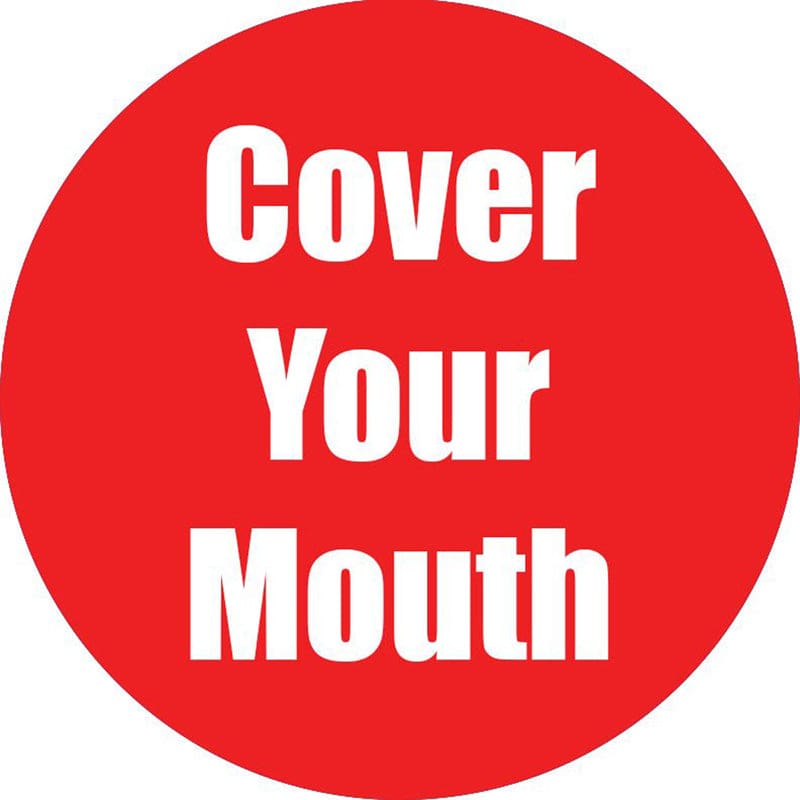 Cover Your Mouth Red Antislip Floor Sticker 5Pk - First Aid/Safety - Flipside